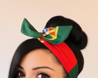Portugal World Cup Hair Bow | Adjustable wire Headband | Flag Bow Head Wrap