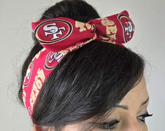 49ers Pin Up Bow Headband, San Francisco Football, Dolly Bow
