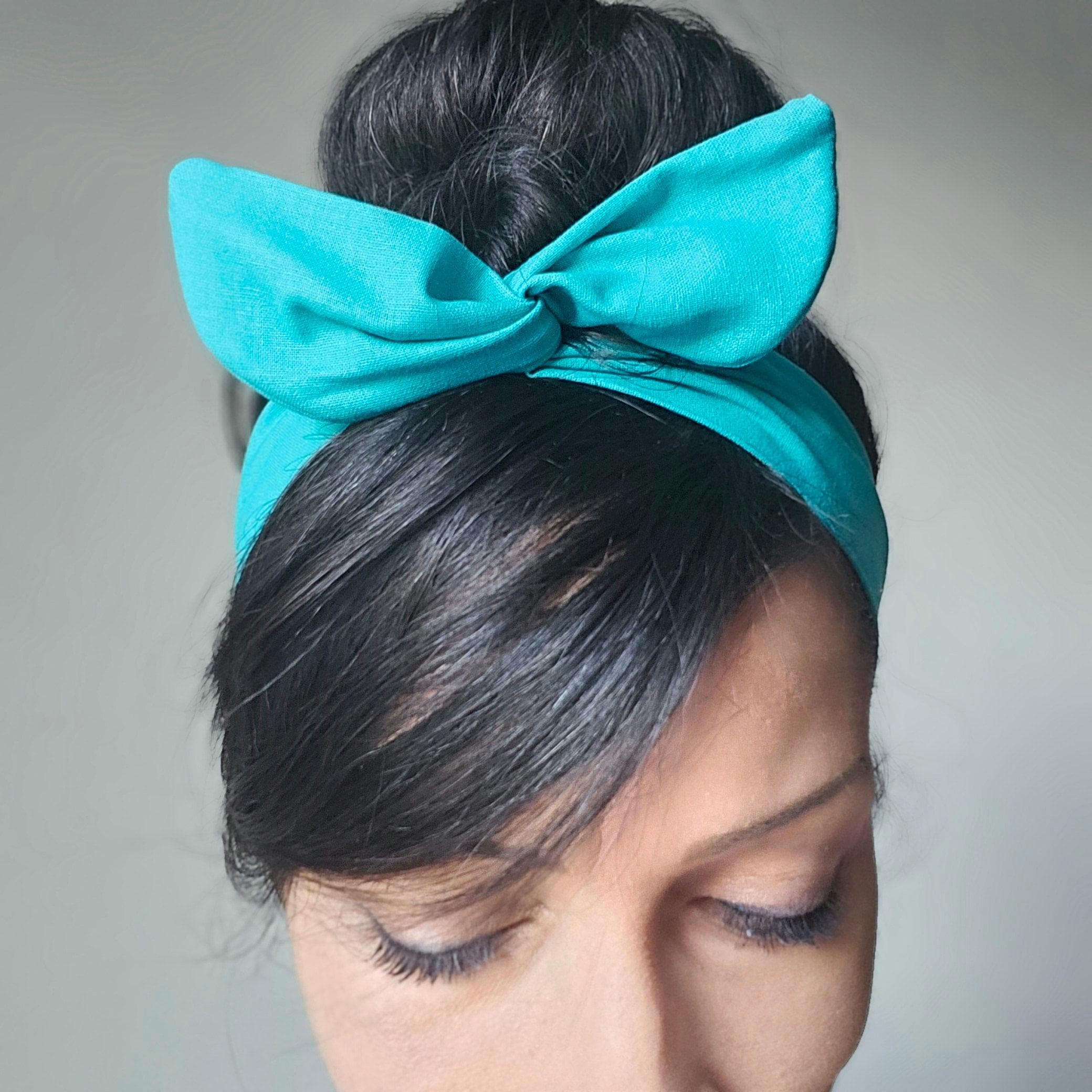 Serre-tête en fil de fer turquoise, noeud pour cheveux, serre-tête Dolly-Bandeau Dollybow