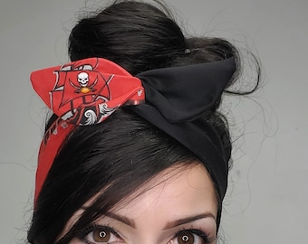 Tampa Bay Buccaneers pin up bow, Dolly Bow, headband, Dolly bow head bands, head band, hair bow