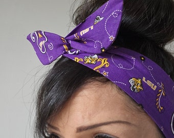 Louisiana state tigers pin up bow, LSU Dolly Bow, headband, Dolly bow head bands, head band, hair bow