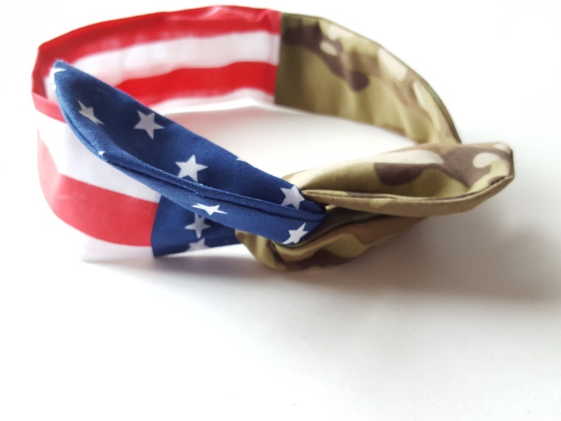 Dolly bow headband Army American Flag head band Army Girlfriend hair bow hair bow Army American flag headband A1