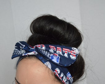 Patriots dollybow headband, Dolly bow head bands, head band, hair bow