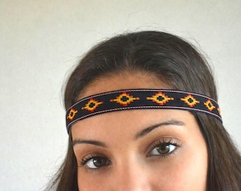 Thin Aztec Hippie Headband- Bohemian Head bands
