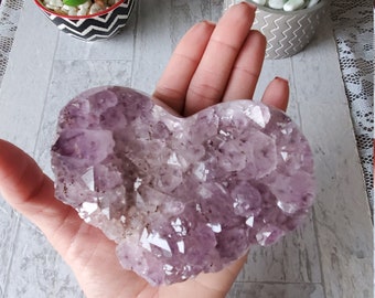 Amethyst Heart Crystal, Raw Amethyst Crystal Rock