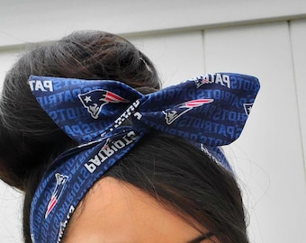 Diadema con lazo Dolly de los Patriots azules, Patriotas de Nueva Inglaterra