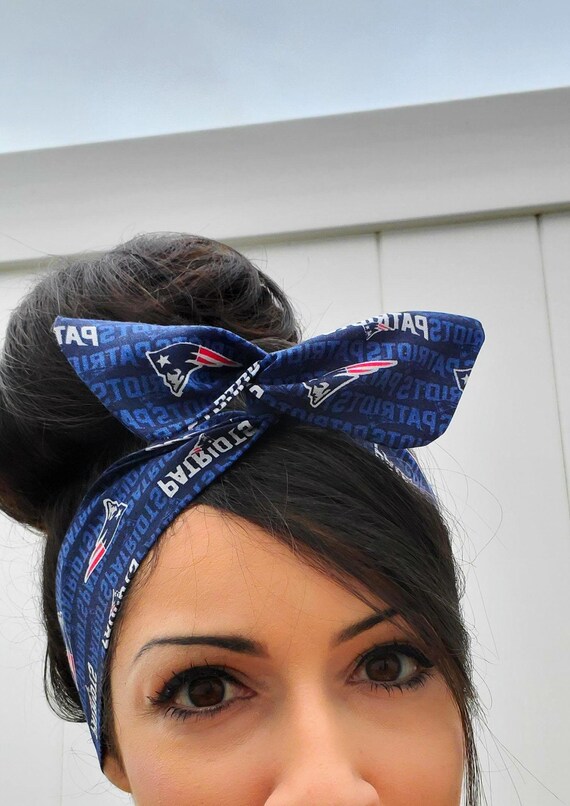 Blue Patriots Dolly Bow Headband, New England Patriots