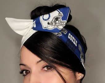 Colts Pin-up bow, Indianapolis Colts Dolly bow, head bands, head band, hair bow