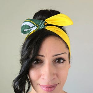Greenbay Packers headband, Packers head band Dolly bow, hair bow