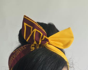 Washington Commanders Headband | Wire Dolly Bow | Adjustable Football Fan Hair Accessory