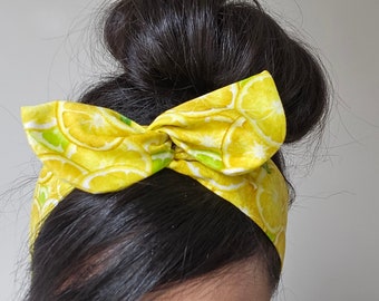 Lemon bow, Lemon Head band, Lemonade bows