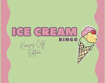 Kansas City Ice Cream Bingokaart Afdrukbare Instant Download Gezinsactiviteit