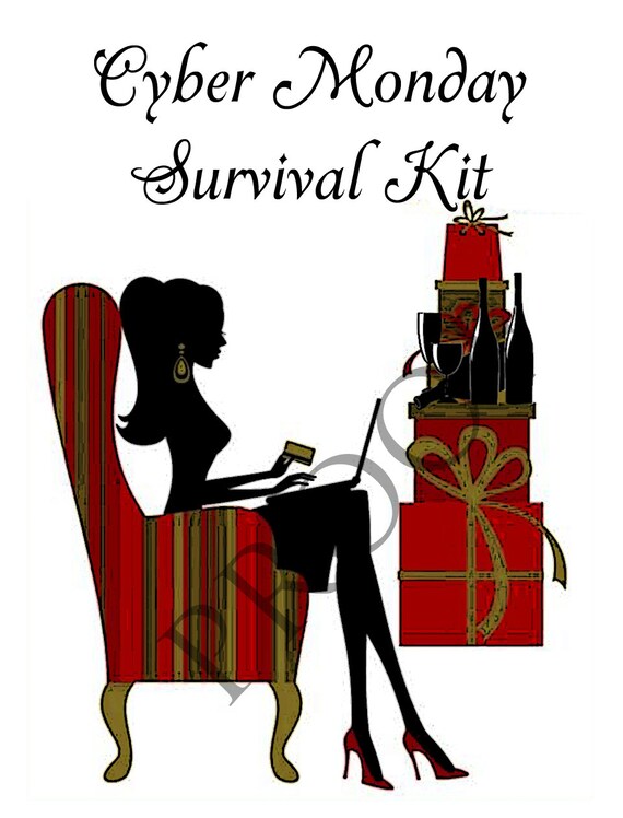 Items similar to Cyber Monday Surival Kit Custom Wine or Spirits Label