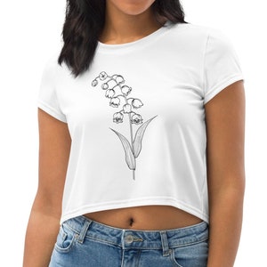 Lily of the Valley Crop Tee | Finnish Flower T-Shirt Crop | Minimalist | Finland Shirt | Floral Tee | Flower Shirt | Flower Tee
