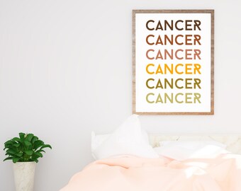 Cancer Zodiac Print Art | Astrology Print | Downloadable Zodiac Print | Cancer Print | Cancer Art | Zodiac Art | Astrology Art