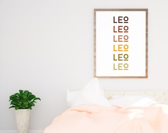Löwe Sternzeichen Druck Kunst | Astrologie Druck | Herunterladbare Sternzeichen | Leo-Druck | Löwe Kunst | Sternzeichen Kunst | Astrologie-Kunst