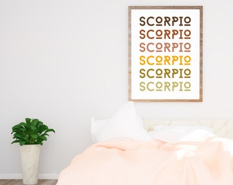 Arte de impresión del zodiaco Escorpio / Impresión astrológica / Impresión del zodiaco descargable / Impresión de Escorpio / Arte de Escorpio / Arte del zodiaco / Regalos de Escorpio