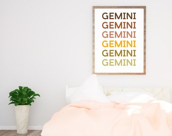 Gemini Zodiac Print Art | Astrology Print | Downloadable Zodiac Print | Gemini Print | Gemini Art | Zodiac Art | Astrology Art