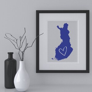 Love Finland Print Art | Finland Print | Love Finland Gifts | Love Finland Wall Art | Love Finland Wall Print | Love Finland Blue & White