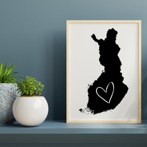 Love Finland Print Art | Sisu Print | Love Finland Gifts | Love Finland Wall Art | Love Finland Wall Print | Love Finland Black & White