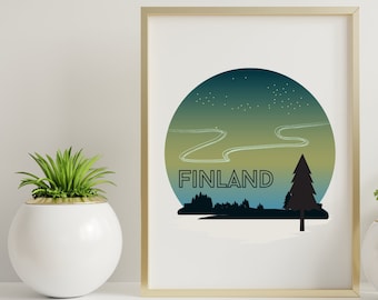 Finland Print Art | Finland Print | Downloadable Finland Print | Finland Gifts | Finland Wall Art | Finland Wall Print | Finland Gifts