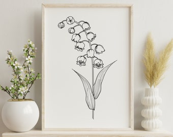 Lily of the Valley Print Art | Lily Print | Lily of the Valley Poster | Lily of the Valley Wall Art | Floral Print | Download Prints