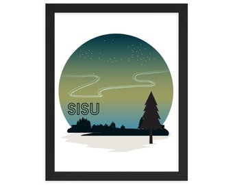 Sisu Art | Finnish Framed Art | Finland Poster | Suomi | Finland Art