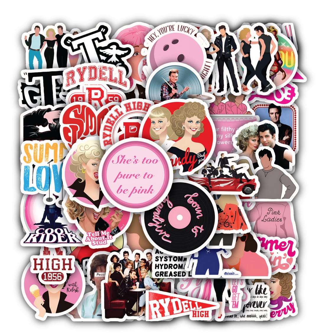 Grease Sticker Sheet – Danny & Sandy Summer Nights Vinyl Decals 40 ...