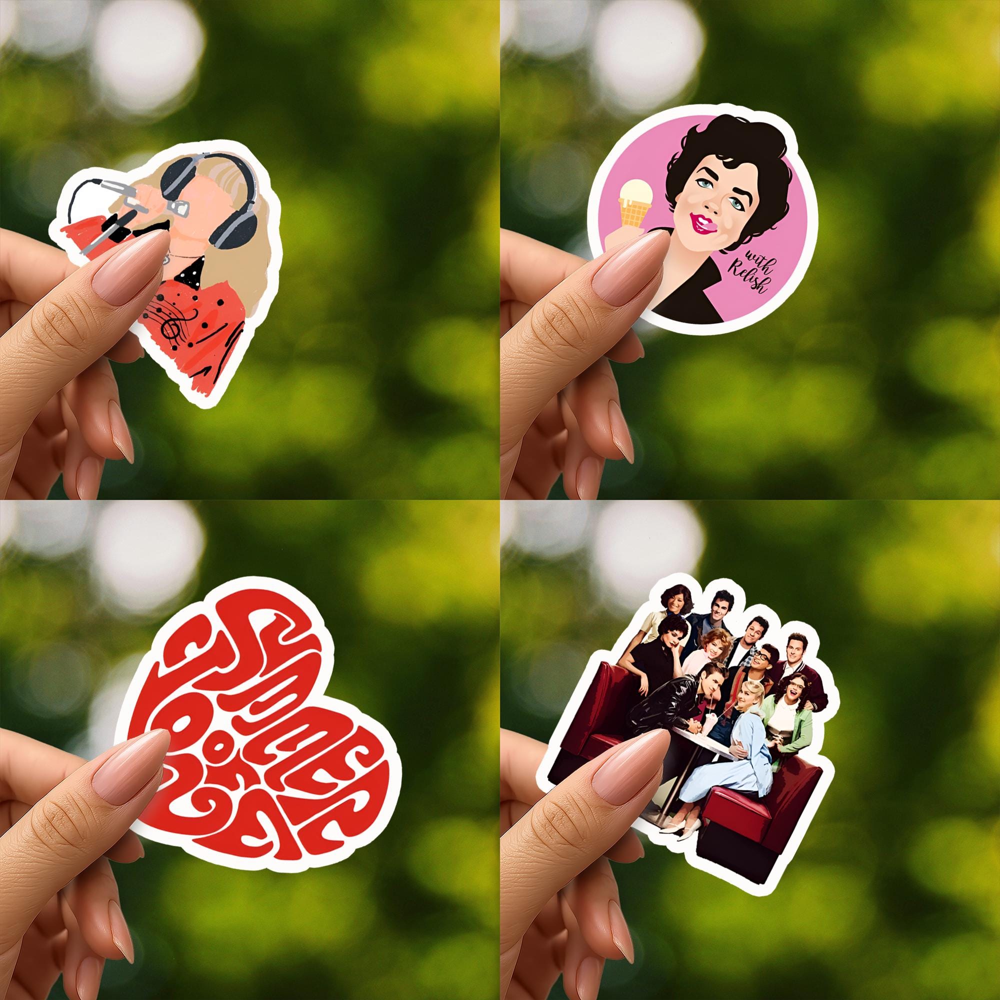 Grease Sticker Sheet – Danny & Sandy Summer Nights Vinyl Decals 40 ...