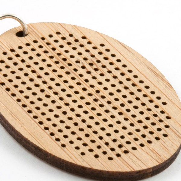 DIY Cross Stitch Necklace - Bamboo Pendant Blank - Oval