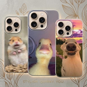 Funny Animal Meme Phone Case, Hamster Duck Dog Cover for iPhone Samsung Huawei Pixel