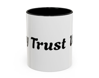 Christian Accent Mug – “Just Wait” Scripture Coffee Cup, Inspirational Faith Mug, Black Handle