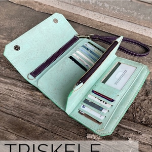 Patrón de costura de billetera Triskele y archivos SVG / Patrón de costura de billetera de corcho / Patrones de costura SewGnar / Archivos de corte para Cricut