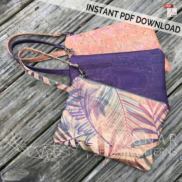 Wristlet Clutch Sewing Pattern / Cork Bag Sewing Pattern / Clutch Sewing Pattern / Sewing Pattern PDF / SewGnar Sewing Patterns