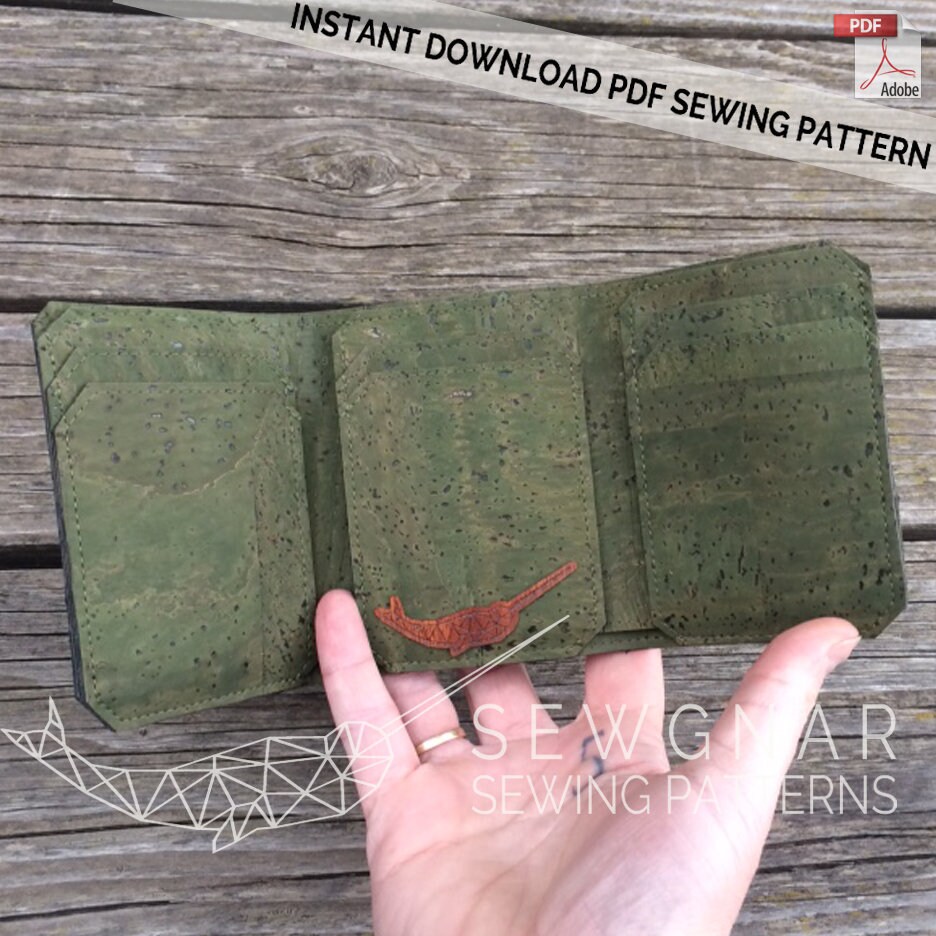 Trifold Wallet Pattern.trifold Wallet Pdf.sewing Pattern.pdf Etsy