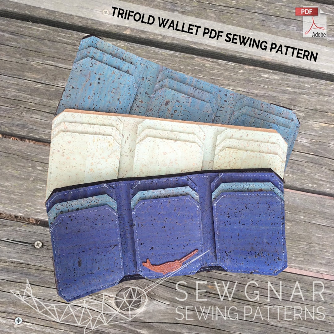 Trifold Wallet Pattern.trifold Wallet Pdf.sewing Pattern.pdf Sewing ...