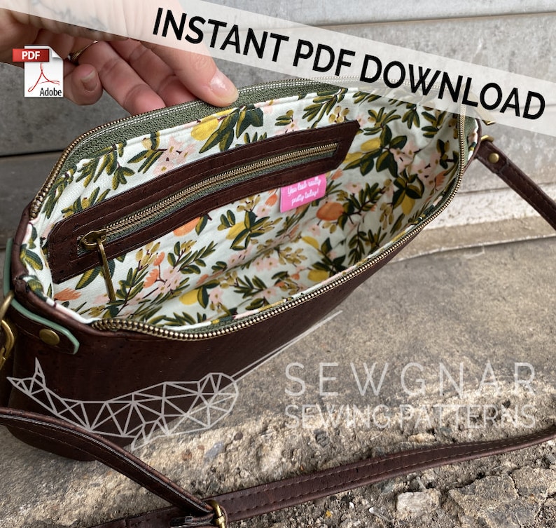 Sirona Crossbody & Clutch Sewing Pattern / Cork Bag Sewing Pattern / Sewing Pattern PDF / SewGnar Sewing Patterns image 2