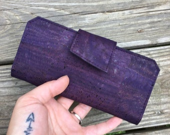 Cork Women's Wallet.Vegan Wallet.Tall Wallet.Cork Bifold Wallet.Checkbook Wallet.Checkbook Cover.Long Wallet.Vegan Checkbook Wallet