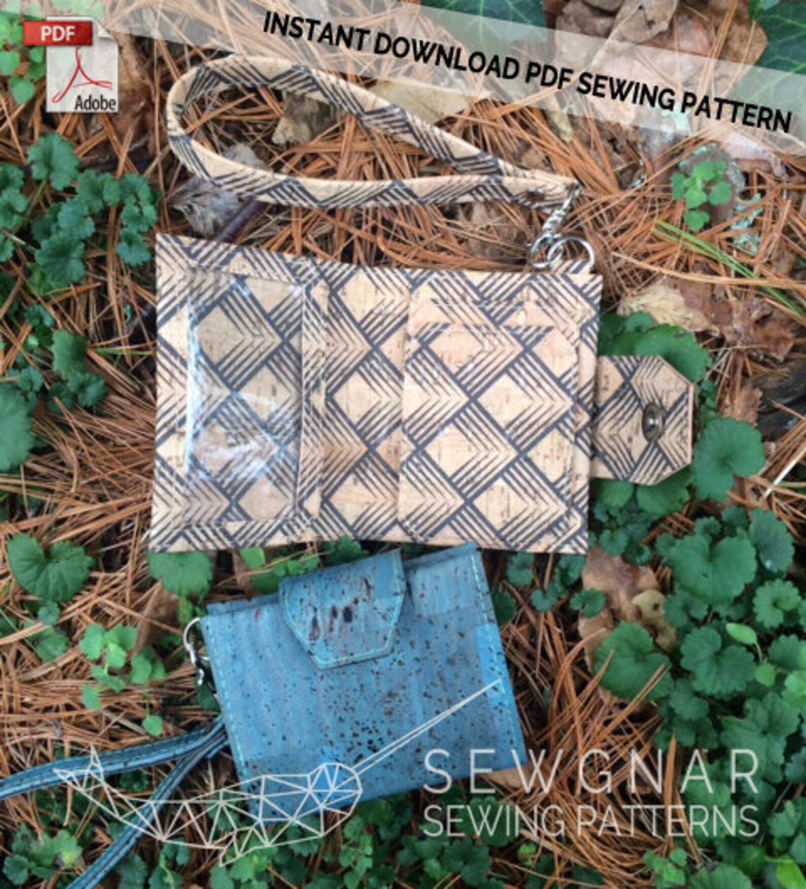 Key Fob Wallet Pdf.sewing Pattern.pdf Sewing Pattern.cork Etsy