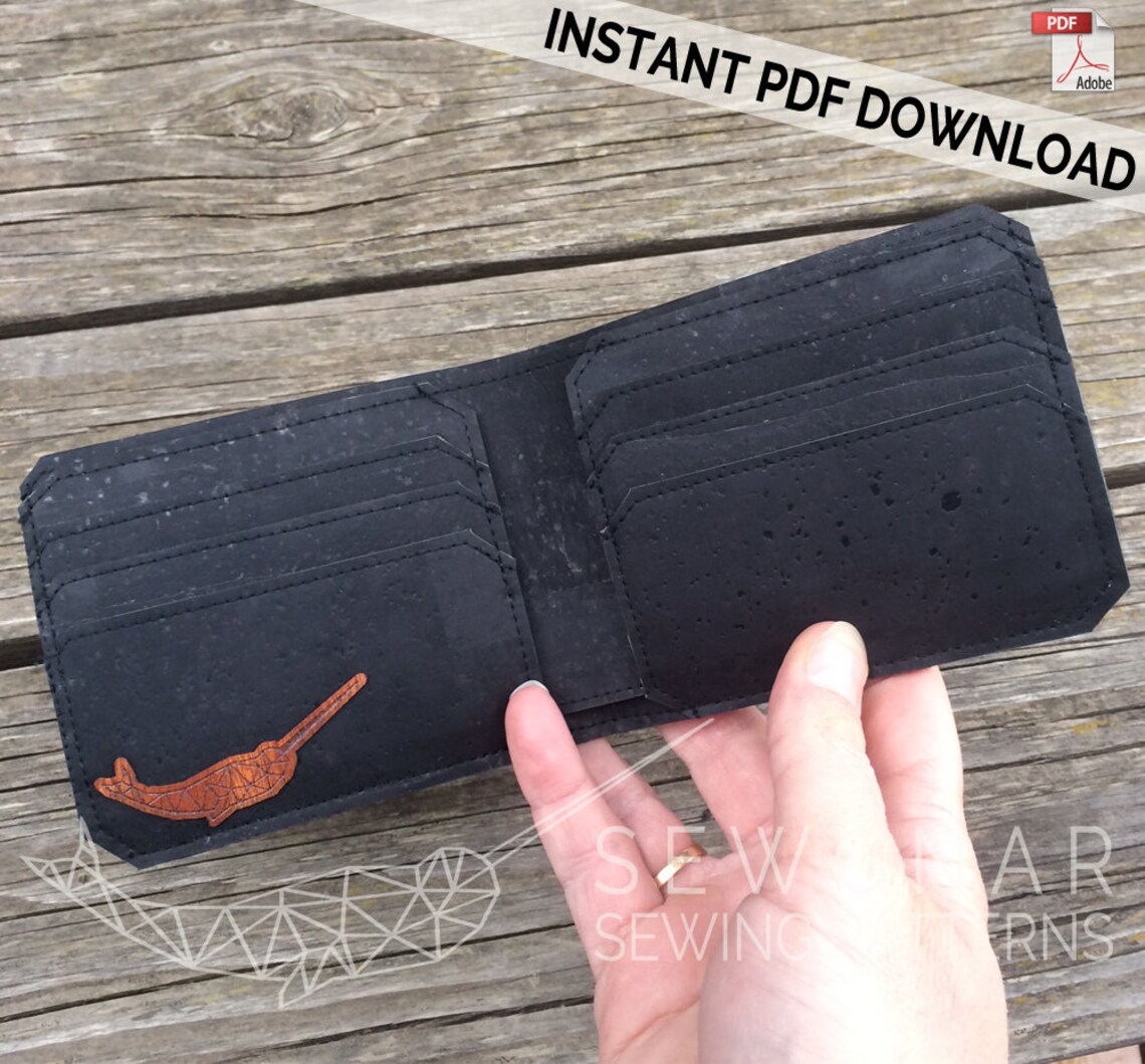 Bifold Wallet Pdf.sewing Pattern.pdf Sewing Pattern.cork Etsy