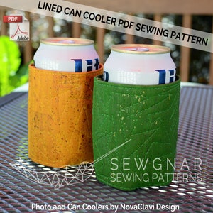 Can Cooler Naaipatroon Verticale Portemonnee PDF Naaipatroon SewGnar Naaipatronen Can Cosy Can Cozie