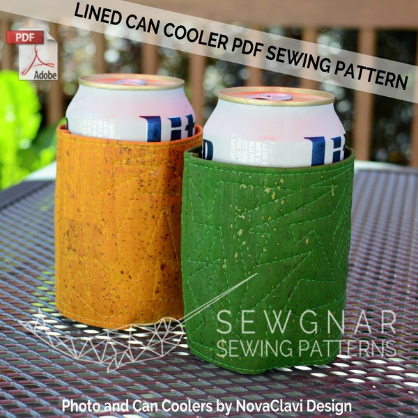 Can Cooler Sewing Pattern   Vertical Wallet   PDF Sewing Pattern   SewGnar Sewing Patterns   Can Cosy   Can Cozie