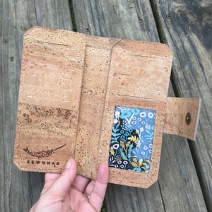 Cartera alta de corcho natural / Cartera alta vegana / Cartera de embrague vegana / Cartera larga de corcho / Cartera larga / Cartera de corcho verde / Cartera de corcho para mujer