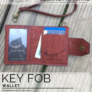 Key Fob Wallet PDF & SVG Bundle / Wallet Sewing Pattern / Cork Wallet / Vegan Wallet / Key Fob Wallet PDF image 1