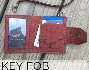 Key Fob Wallet PDF & SVG Bundle / Wallet Sewing Pattern / Cork Wallet / Vegan Wallet / Key Fob Wallet PDF