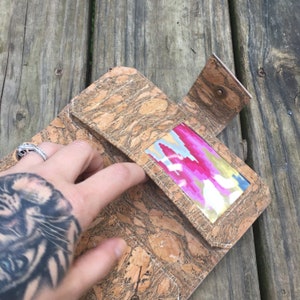 Monedero alto de corcho de Granada / Monedero alto vegano / Monedero de embrague vegano / Monedero largo de corcho / Monedero largo / Monedero de corcho verde / Monedero de corcho para mujer