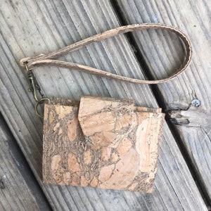 Cartera de corcho / Cartera delgada / Cartera de llavero / Cartera plegable / Cartera vegana de mujer / Mini cartera de embrague / Regalo para ella / Mejor regalo para amiga