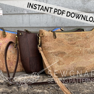 Patrón de costura Sirona Crossbody & Clutch / Patrón de costura de bolsa de corcho / Patrón de costura PDF / Patrones de costura SewGnar