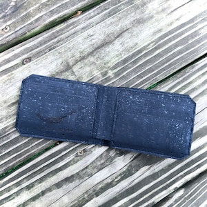 Cartera de corcho negro / Cartera de corcho para hombre / Cartera de hombre / Cartera de corcho / Cartera de corcho de cuero vegano / Cartera vegana / Cartera plegable / Regalo de padrinos de boda