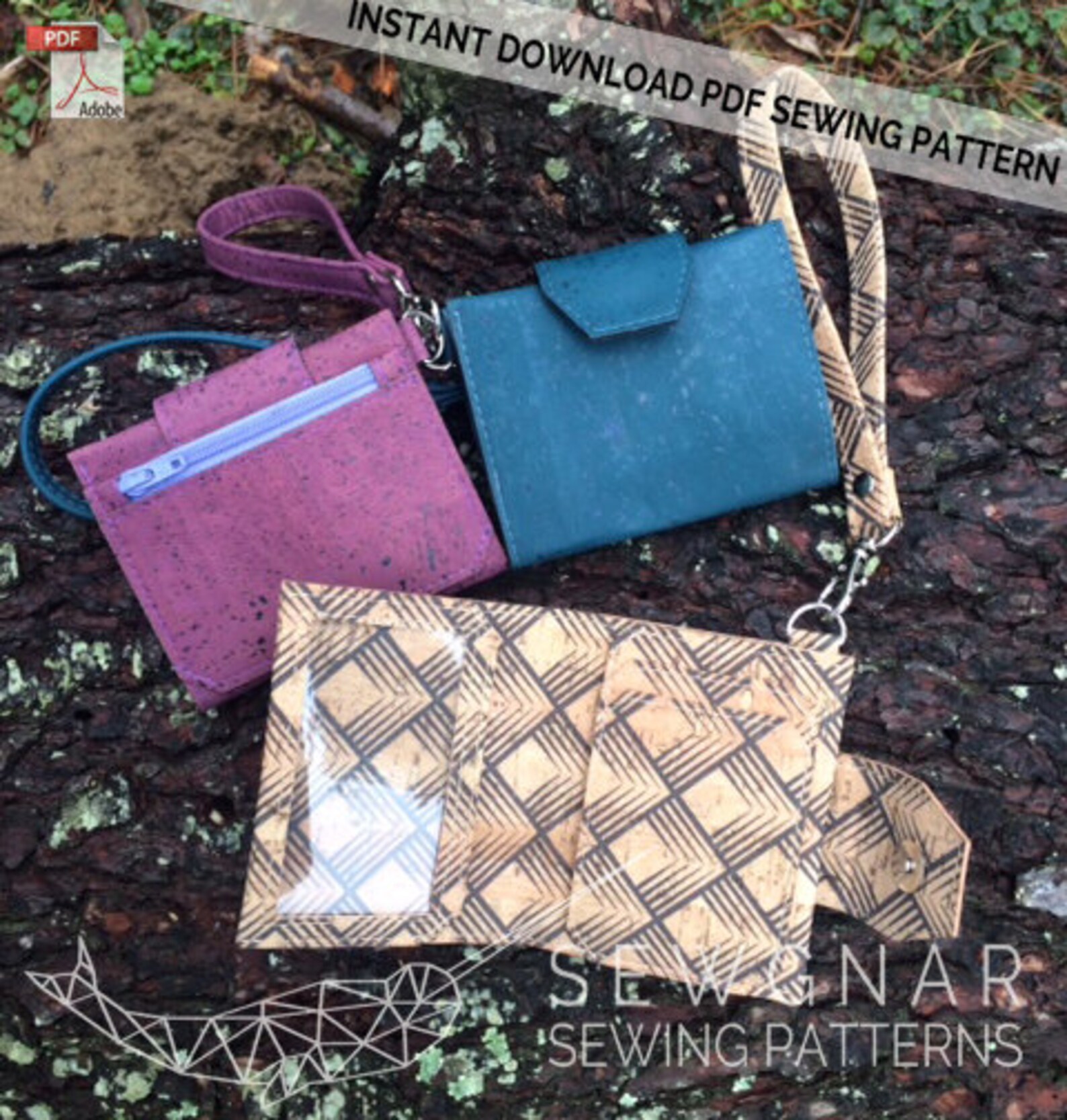 Key Fob Wallet Pdf.sewing Pattern.pdf Sewing Pattern.cork Etsy